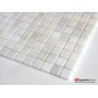 23x23mm Parlak Beyaz Fileli Mermer Mozaik- DT1409